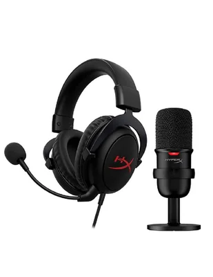 Audífonos Over-Ear Hyperx Streamer Starter Pack alámbricos e inalámbricos con cancelación de ruido