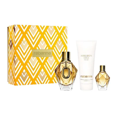 Million Gold For Her SET 3 Piezas Dama EDP 90ml + Locion Corporal 100ml + Miniatura 10ml