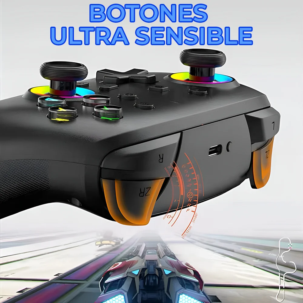 Control para Switch con Dual Pad y Botones Programables con Luz RGB