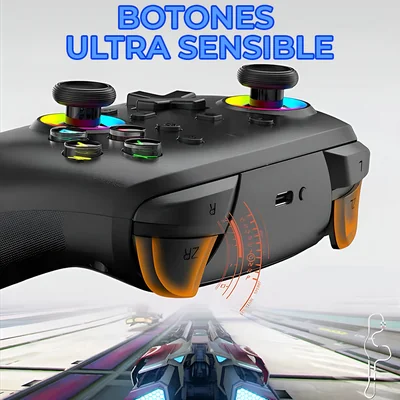 Control para Switch con Dual Pad y Botones Programables con Luz RGB