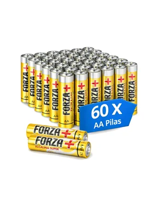 Paquete Con 60 Pilas Aa Alcalinas Forza 1.5v Larga Duración