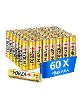 Paquete Con 60 Pilas Aaa Alcalinas Forza 1.5v Larga Duración