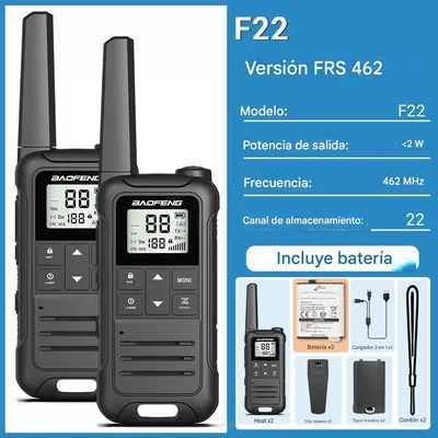 Walkie talkie Radio negro trabajo recargable deportes Camping senderismo carreras seguridad