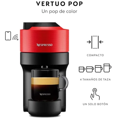 Cafetera Nespresso Combo Vertuo Pop Red