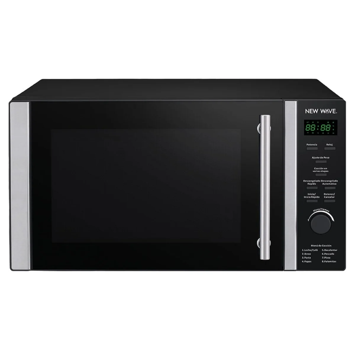 Microondas New Wave 1.1 Pies 1350W 8 Programas Pantalla Led - Negro.