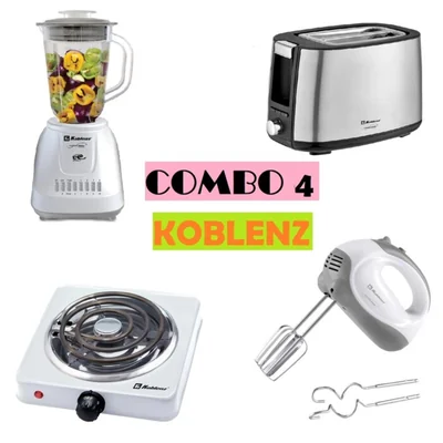 Combo 4 Koblenz Licuadora / Tostador / Batidora / Parrilla ENDY