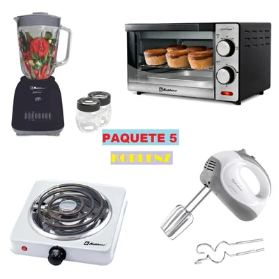 Paquete 5 Koblenz Licuadora / Vasos / Horno / Parrilla / Batidora ENDY