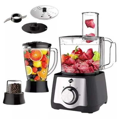 Licuadora Y Procesador De Alimentos 7 En 1 Moledor 3 Vel You Color Negro.
