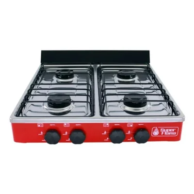 Parrilla de Gas Super Flama 4Q-CA-R 4 Quemadores/ Cubierta de Acero Rojo ALBY10