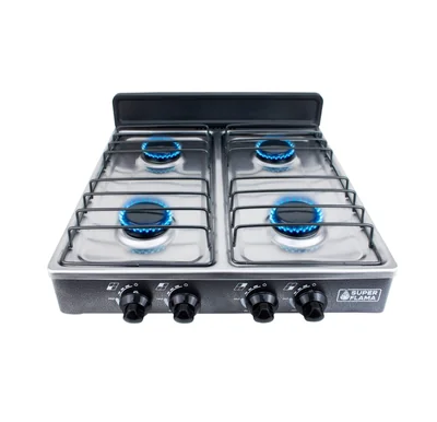 Parrilla de Gas Super Flama 4Q-CA-G 4 Quemadores/ Cubierta de Acero Gris ALBY10