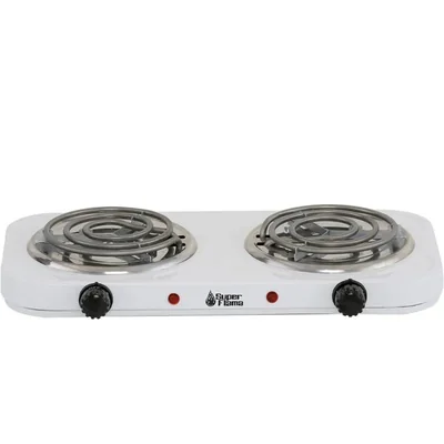 Parrilla Eléctrica Super Flama 2R-T-B / 2R T, 2 Resistencia C/ Termostato Blanca ORTY3*