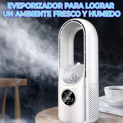 Ventilador Sin Aspas con Humificador 6 Velocidades con Pantalla Digital
