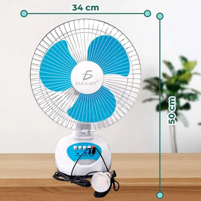 Ventilador 12 Pulgadas De Panel Solar con Ajuste de 3 velocidades y Batería de Larga duración ELE-GATE