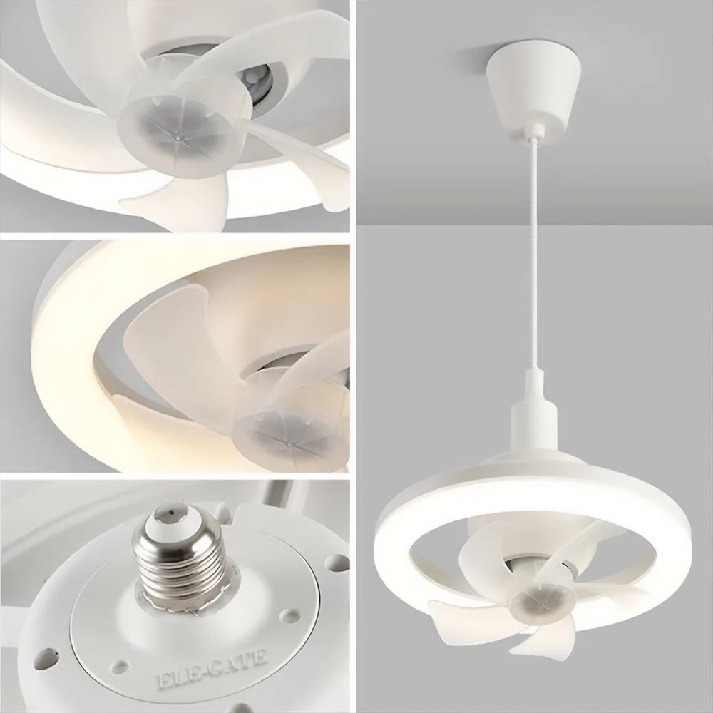 ELE-GATE Ventilador de Techo con Foco LED