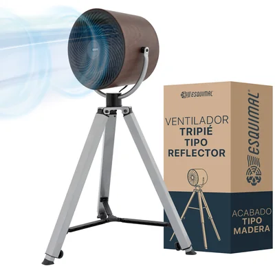 Ventilador de Pedestal con Tripié Reflector, Altura Ajustable, 3 Velocidades, para Hogar u Oficina. ESQUIMAL