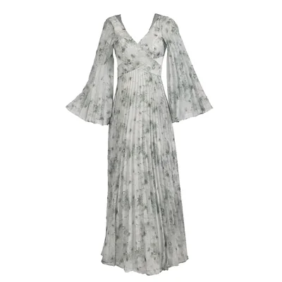 Vestido Largo con Transparencia en Cintura Pink Gallery para Mujer