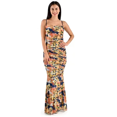 Vestido Largo con Estampado Floral Pink Gallery para Mujer