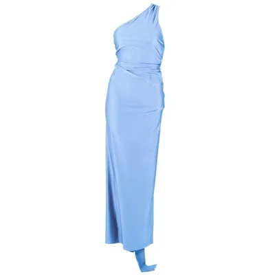 Vestido Largo Liso de Hombro Descubierto Noshe para Mujer