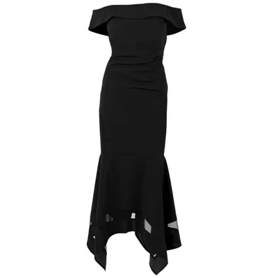 Vestido de Hombro Descubierto con Transparencias Noshe para Mujer