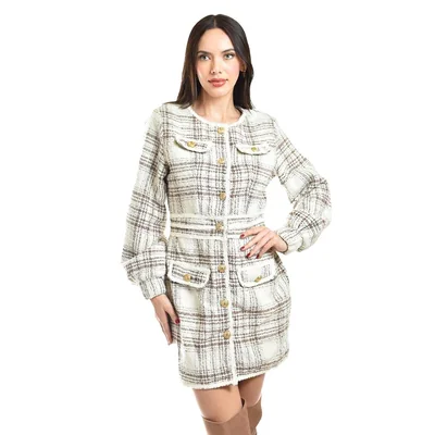 Vestido tipo chanel Roman Fashion /Juvenil, 1577 (Beige)