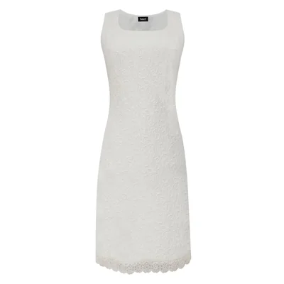 Vestido Corto de Jacquard Floral con Ruedo de Encaje para Mujer Basel