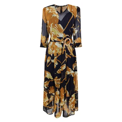 Vestido Maxi de Estampado Floral con Lúrex para Mujer Basel