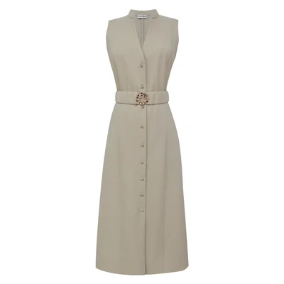 Vestido Camisero Sin Mangas con Cinturón para Mujer City Femme