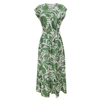 Vestido Cruzado de Inspiración Tropical para Mujer City Femme