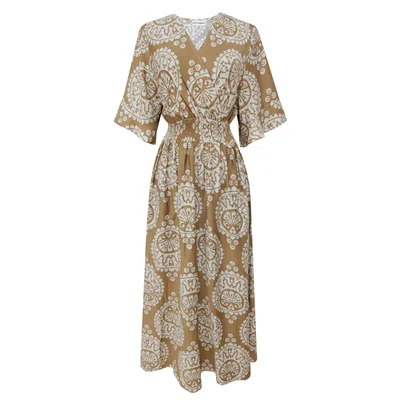 Vestido Midi con Estampado de Medallones para Mujer City Femme