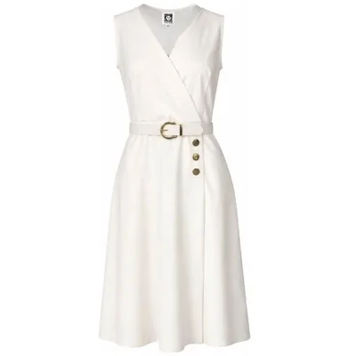 Vestido Liso Cruzado Anne Klein para Mujer