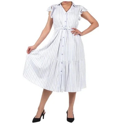 Vestido Midi Camisero Cinturón de Amarre Zucca para Mujer
