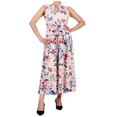 Vestido Maxi Floral Sin Mangas Cuello Alto Zucca para Mujer