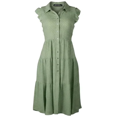 Vestido Largo con Olanes Philosophy para Mujer Casual