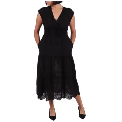 Vestido Midi Smock Escote V Black Tape para Mujer