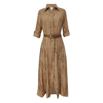 Vestido Camisero con Cinturón Elle para Mujer