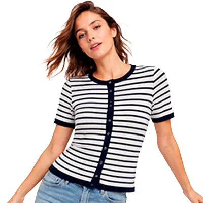 Blusa Cuello Redondo con Botones para Mujer