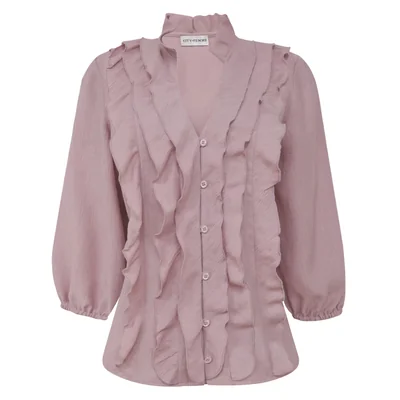 Blusa Romántica con Vuelos Frontales City Femme para Mujer