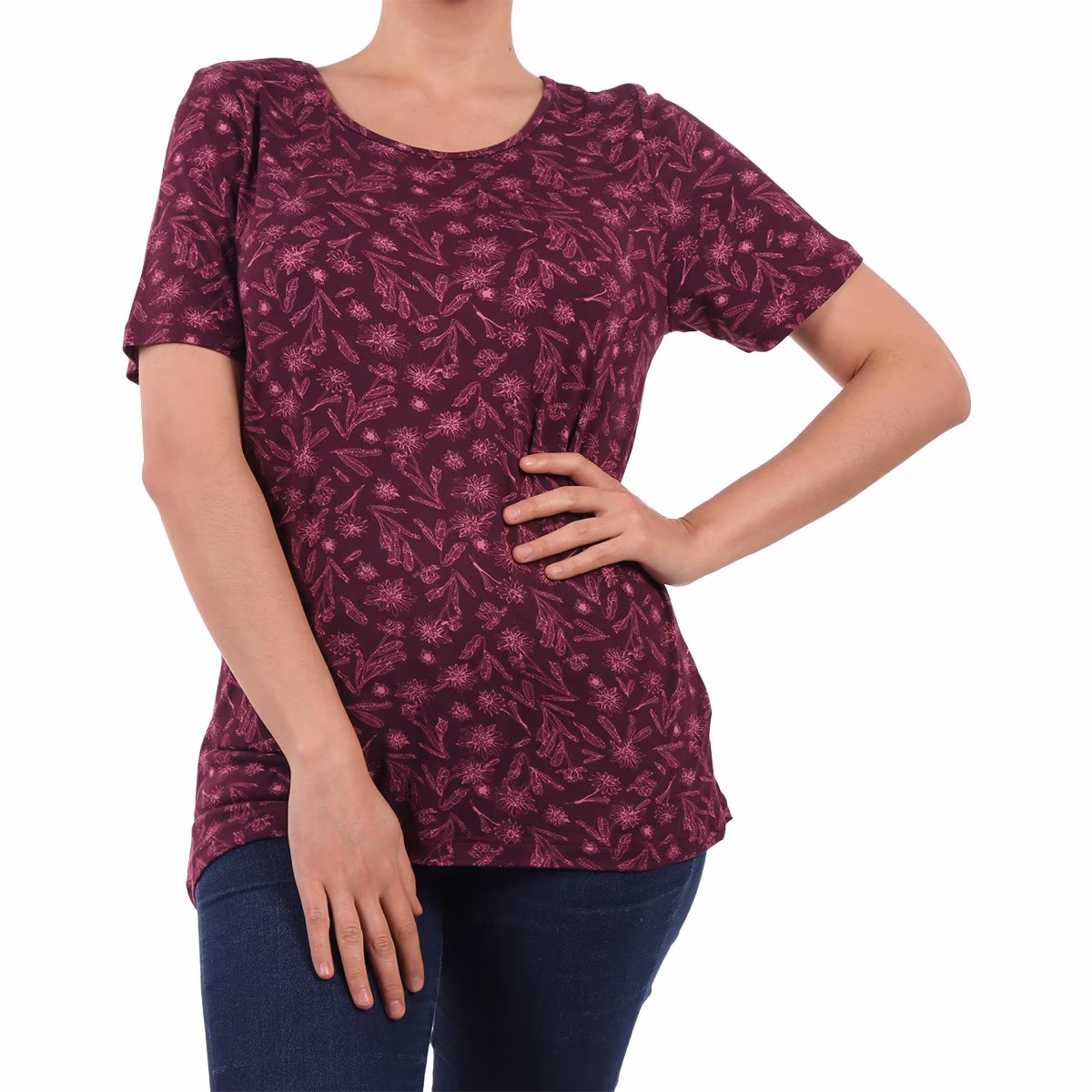 Playera Cuello Redondo Estampado Floral Michel Rene Mujer