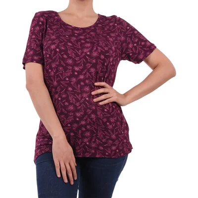Playera Cuello Redondo Estampado Floral Michel Rene Mujer