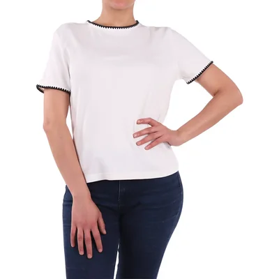 Playera Lisa Manga Corta Cuello Bordado Arqueology para Mujer