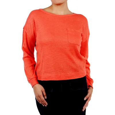 Playera Manga Larga Cuello Barco Casual Dex Mujer