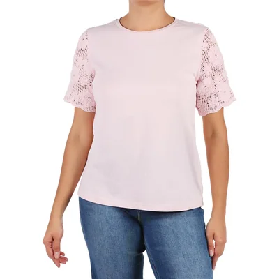 Playera Algodón Crochet Manga Corta Arqueology Mujer