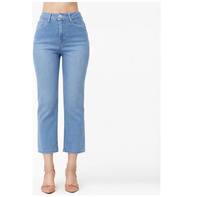 Jeans Corte Recto Cropped Jeans Beronna para Mujer