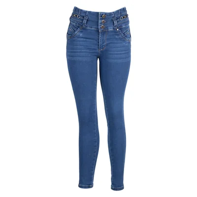 Jeans 3 Botones Ciclon Jeans Regular Fit Recto para Mujer