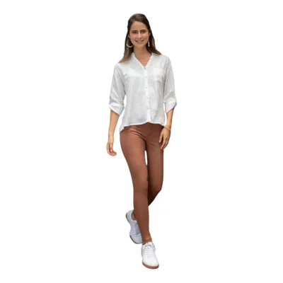 Pantalón Cintura Alta, Color Café, Gabardina, Talla 5, Stop