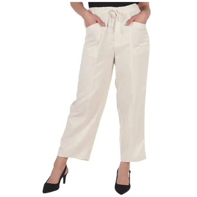 Pantalón Recto Lino con Jareta Ovs para Mujer