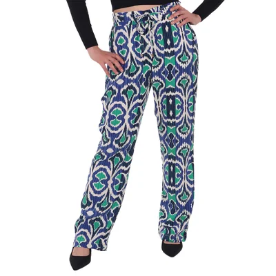 Pantalón Recto Estampado Geométrico Elástico Delirium para Mujer