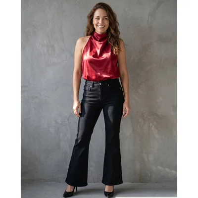 Jeans Mujer Moda Acampanado Negro Fergino 52905803