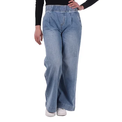Pantalón Wide Leg Mezclilla Elástico Lifestyler para Mujer