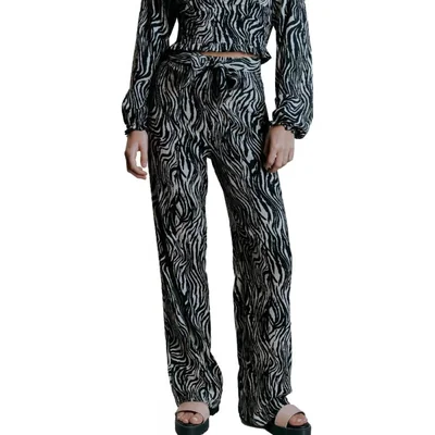 Pantalon casual dama blanco/negro Holly Land modelo 1208